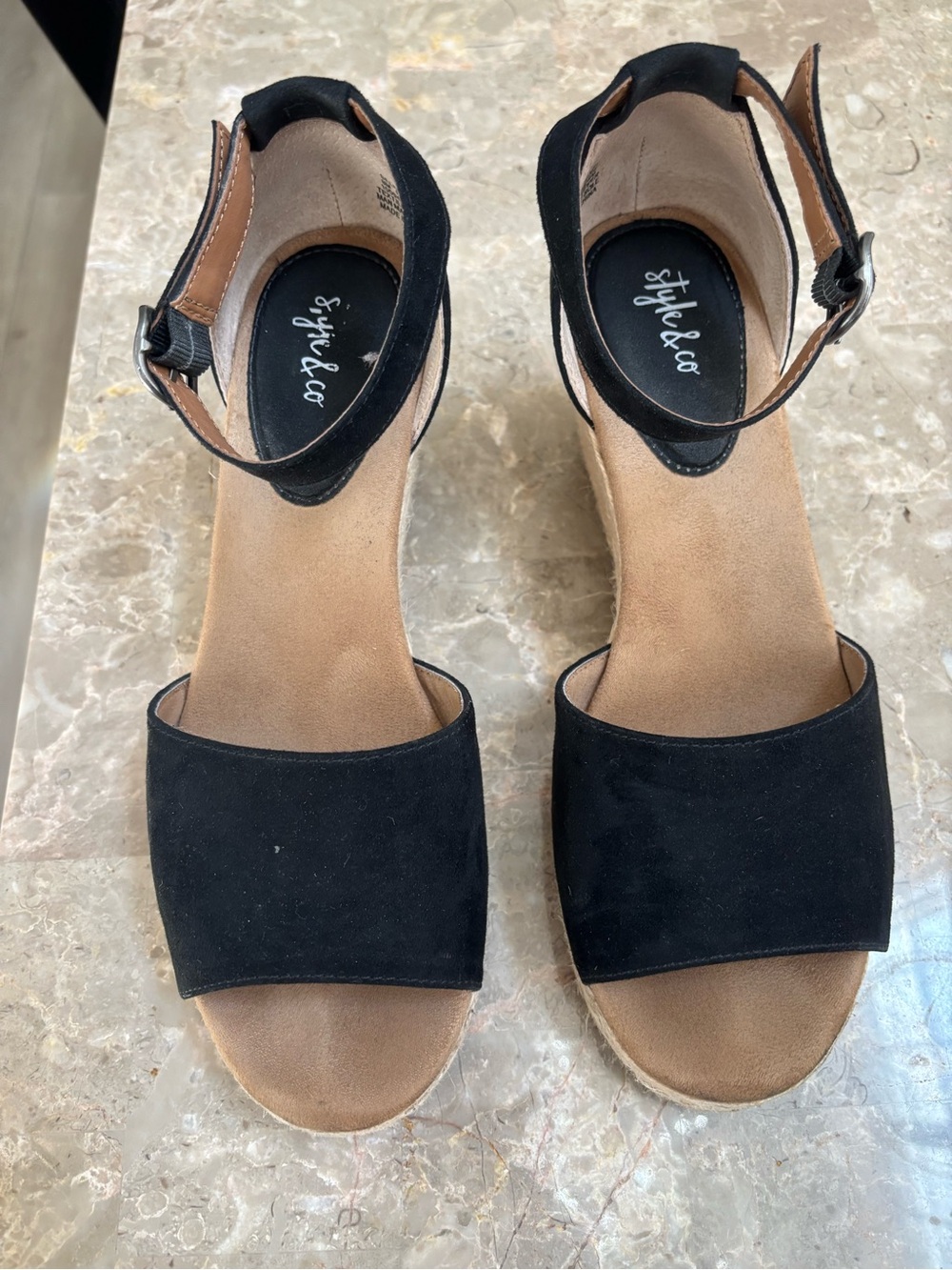 Black sandal wedges size 8 style & co